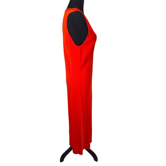 NY&C Tangerine Sleeveless Fitted Midi Pencil Fit Knit Sexy Body Con Dress Sz L - Picture 4 of 11